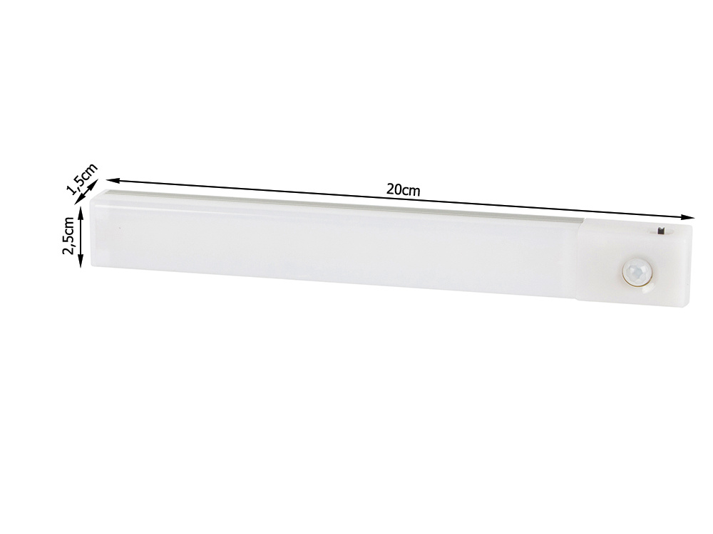 Pašlīmējoša bezvadu lampa, gaismeklis ar kustības detektoru, LED lente, 20 cm | LED Lamp Strip Light with Motion... (1)