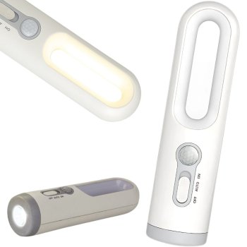 Bezvadu LED naktslampa ar kustības sensoru un lukturīti, uzlādējama ar USB