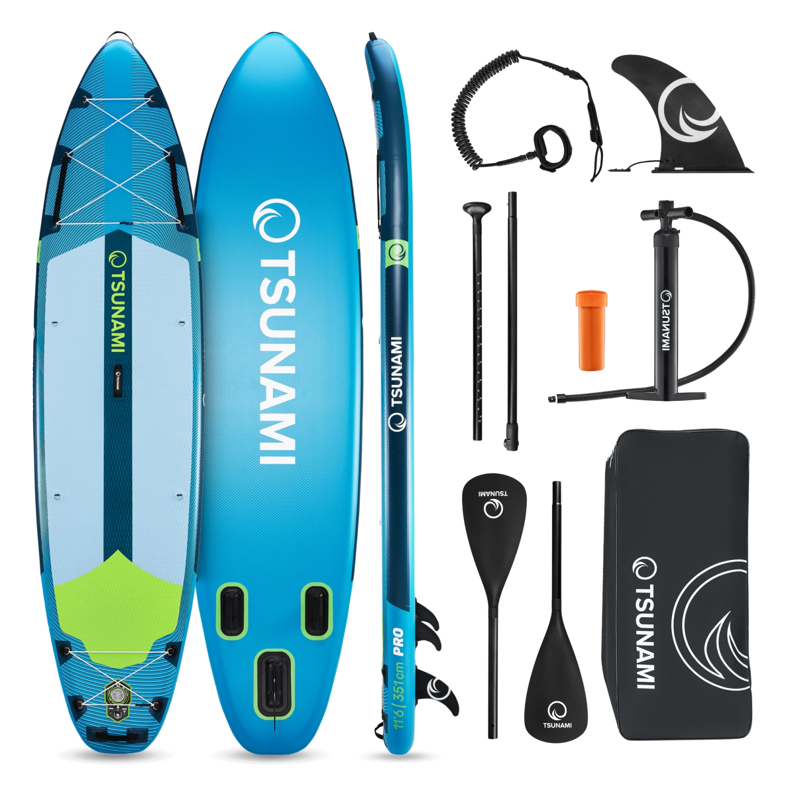 Piepūšamais SUP dēlis TSUNAMI PRO T15 komplekts, 350 cm