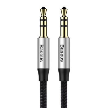 Baseus Yiven Audio Cable Mini Jack 3,5mm AUX, 1.5m, Black+Silver | Audio Vads Kabelis