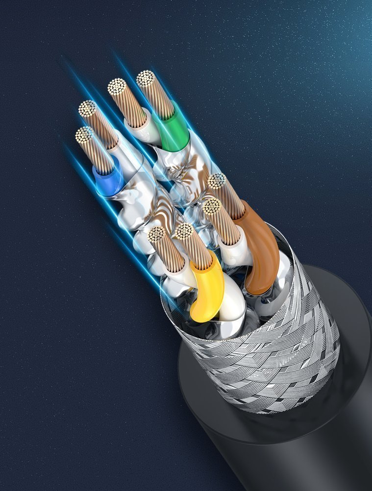 Ugreen Ethernet Patchcord Cable RJ45 Cat 8 T568B 2m, Black | Interneta Cabelis Vads (2)