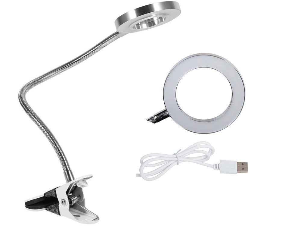 Regulējama LED USB kosmētiskā galda lampa ar klipsi / Lasīšanas gaisma | Clip-On LED Reading Light Cosmetic Lamp (0)