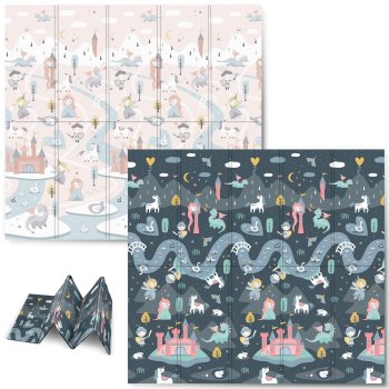 Salokāms bērnu putu paklājs Nukido NK-340, Pils | Kids Folding Foam Mat
