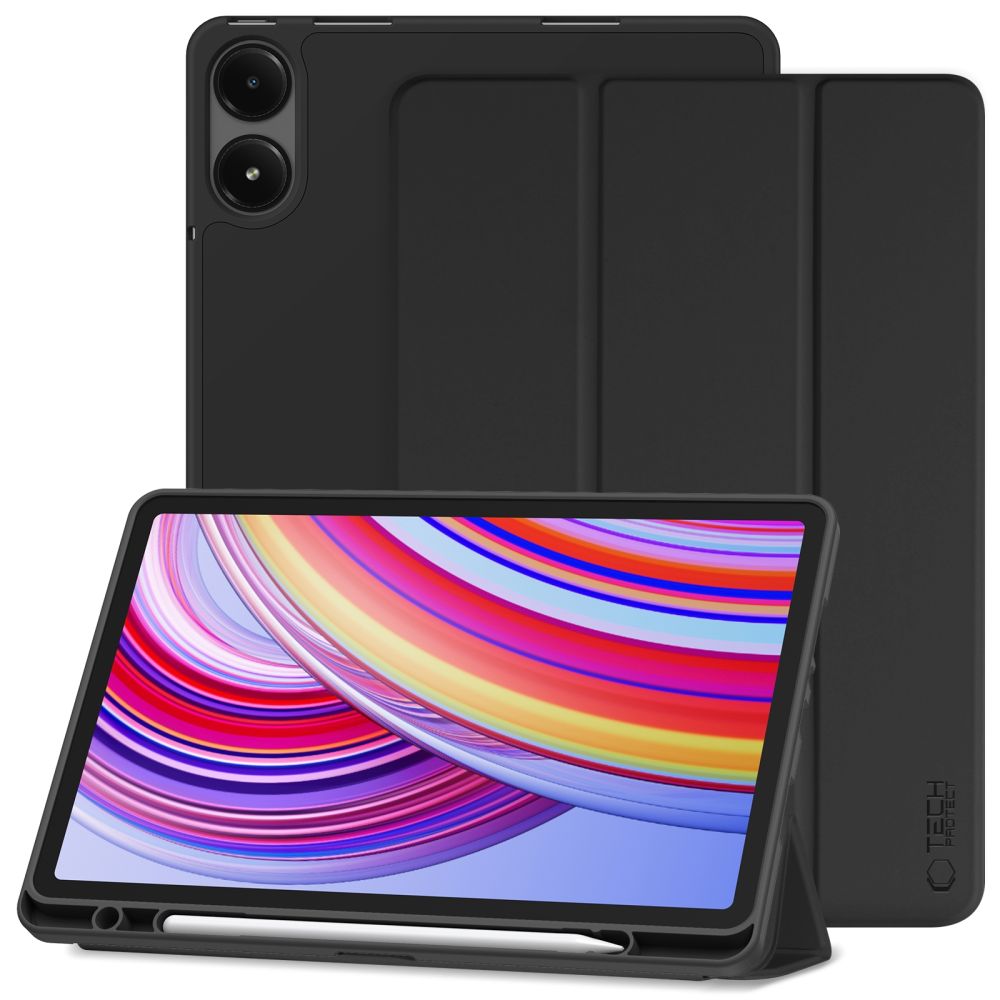 Xiaomi Redmi Pad Pro 12.1'' Trifold Tech-Protect SC Pen Protective Cover Case, Black | Planšetes Vāciņš Maciņš Apvalks Grāmatiņa