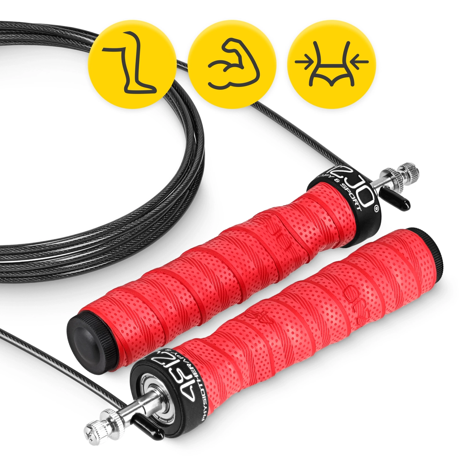 Boksa lēcamaukla ar svaru 4FIZJO regulējama 3 m, sarkana (0)