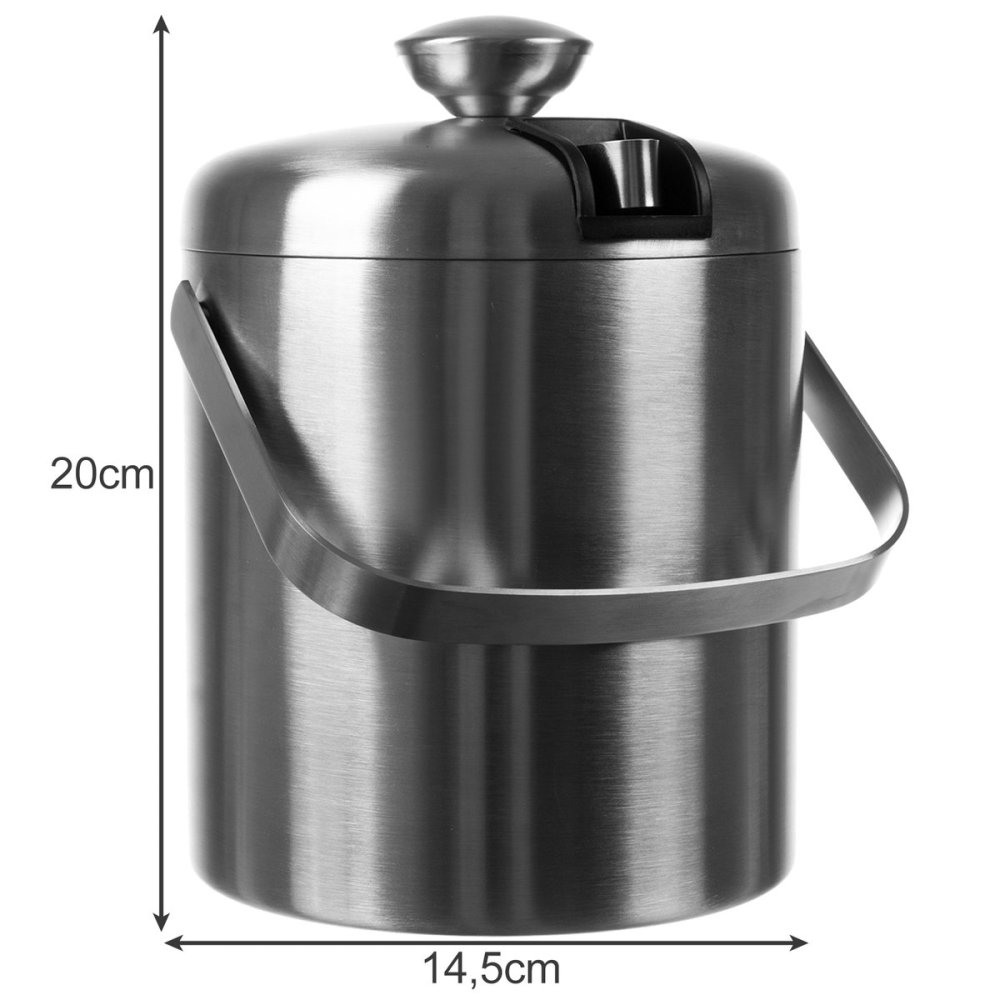 Ledus Spainis Trauks ar Vāku, Standziņām un Karoti, 1.3L | Ice Bucket with Tongs (0)