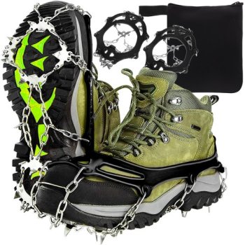 Pretslīdēšanas radzes ziemas apaviem / Pretslīdes apavu uzlikas ar glabāšanas somu, Izmērs 41-44 | Ice Snow Traction Cleats Crampons