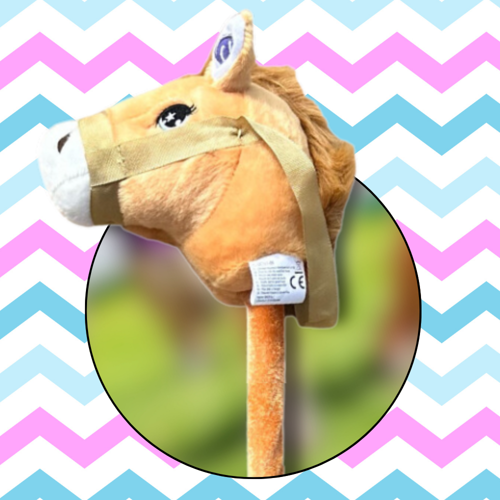 Rotaļu Zirdziņš Hobby Horse Plīša Zirga Galva uz Nūjas ar Skaņu, Gaiši brūns | Kids Toy Hobby Horse (0)