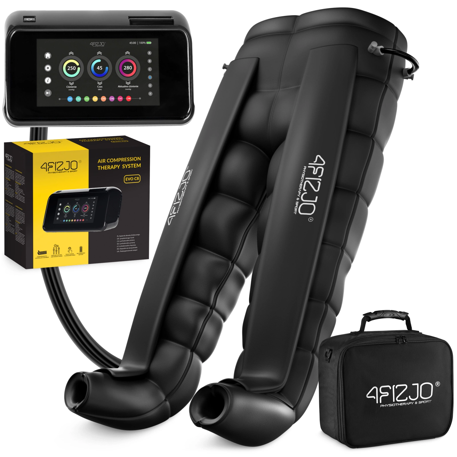 Limfodrenāžas aparāts EVO C8 ar 8 kameru biksēm, universāls izmērs