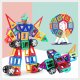 Bērnu spēļu magnētisko būvniecības bloku komplekts ar panorāmas ratu, 59 elementi | Mag-Building Carnival Set