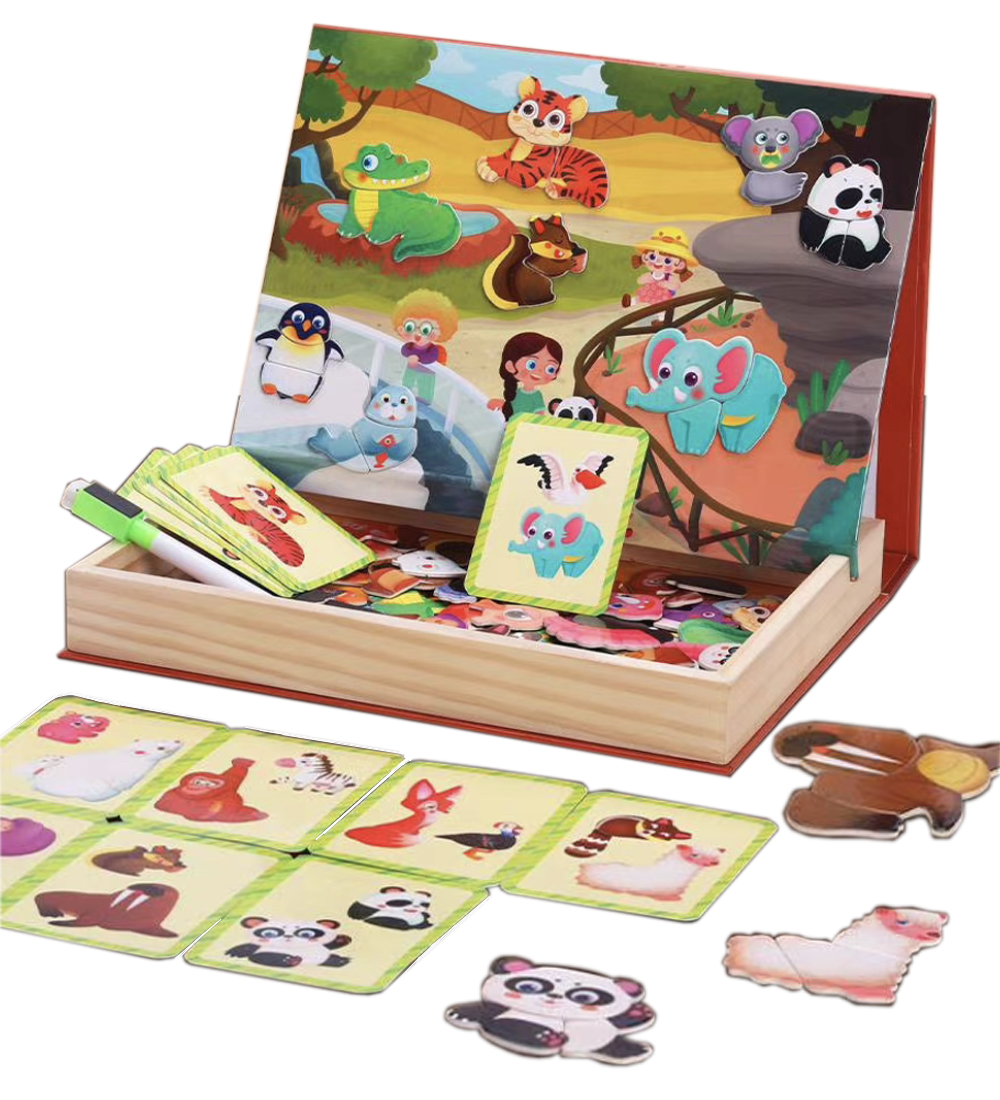 Magnētiskā puzle kastē Dzīvnieki Jhtoy-221