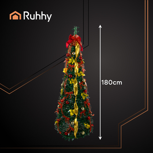 Saliekama mākslīgā eglīte ar rotājumiem 180 cm Ruhhy 26757 (0)