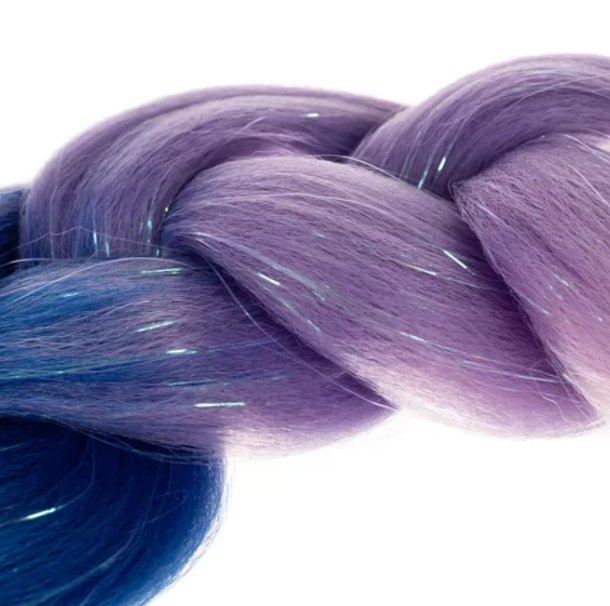 Kanekalons Sintētiskās Ombre Afro Bizes Frizūrām 60cm, Violets | Synthetic Ombre Afro Braids for Hairstyles (1)