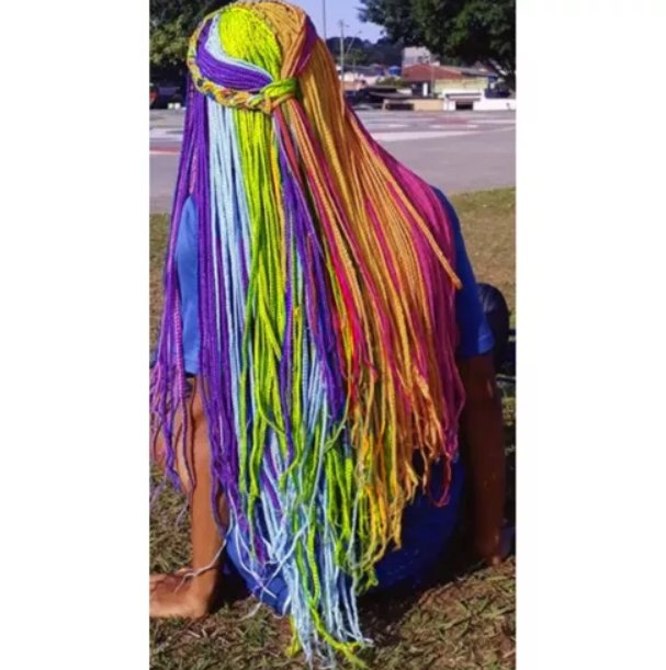 Kanekalons Sintētiskās Afro Bizes Frizūrām 60cm, Varavīksne | Synthetic Afro Braids for Hairstyles (1)