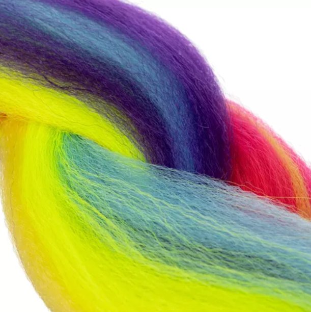 Kanekalons Sintētiskās Afro Bizes Frizūrām 60cm, Varavīksne | Synthetic Afro Braids for Hairstyles (3)