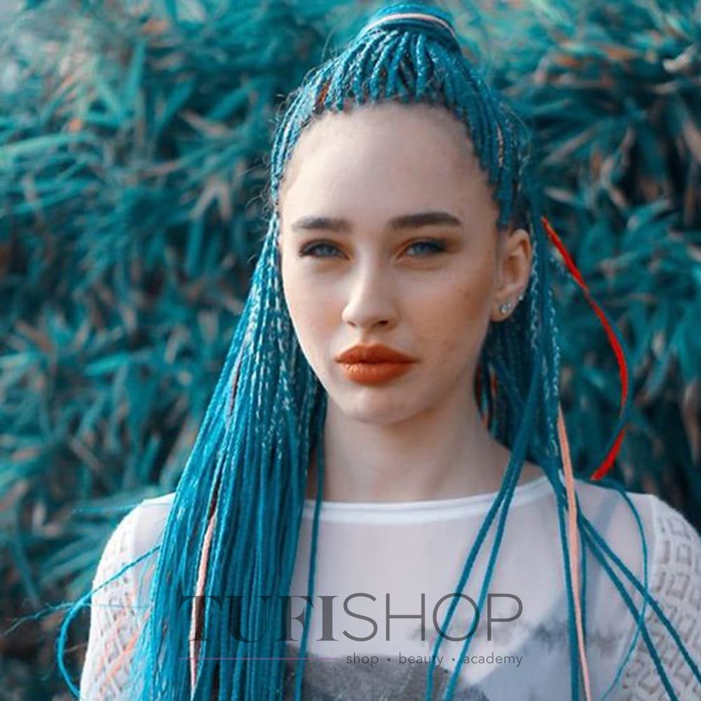Kanekalons Sintētiskās Afro Bizes Frizūrām 60cm, Zils | Synthetic Afro Braids for Hairstyles (1)