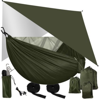 Tūrisma šūpuļtīkls ar brezentu un moskītu tīklu 260x140cm | Tourist Hammock