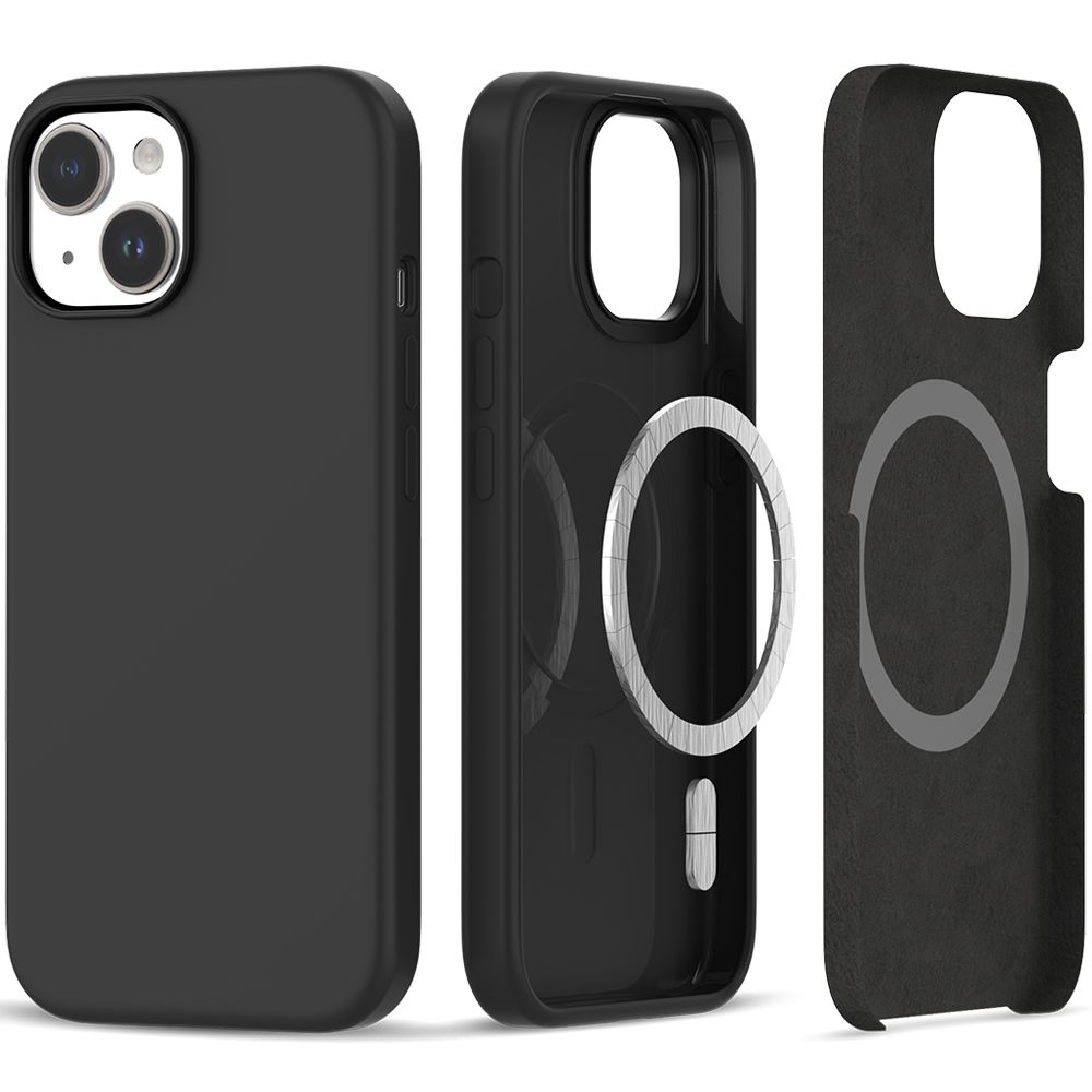 Apple iPhone 15 6.1'' Tech-Protect Silicone MagSafe Case Cover, Black | Telefona Vāciņš Maciņš Apvalks Bamperis
