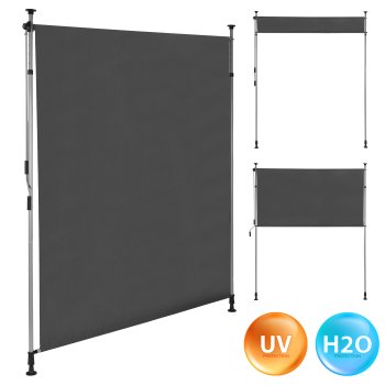 Izvelkama balkona markīze bez urbšanas MultiGarden, antracīta