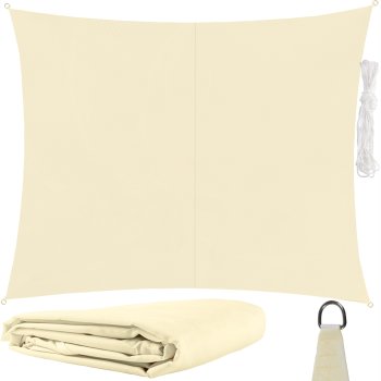 Gardlov 23163 Dārza Ūdensizturīgs Saulessargs Markīze Bura Nojume Tents 3x2m, Bēšs | Garden Patio Waterproof Sun...