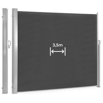 Ievelkama sānu markīze dārza aizslietnis 350x200 cm MultiGarden, antracīts