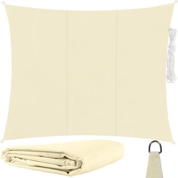 Gardlov 23144 Dārza Ūdensizturīgs Saulessargs Markīze Bura Nojume Tents 3x4m, Bēšs | Garden Patio Waterproof Sun...