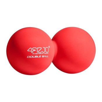 4FIZJO Cietas Gumijas Masāžas Dubultā Bumba 13,5 x 6,5 cm, Sarkans | Hard Rubber Massage Double Fascia Ball