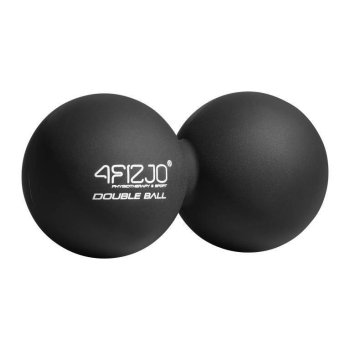 4FIZJO Cietas Gumijas Masāžas Dubultā Bumba 13,5 x 6,5 cm, Melns | Hard Rubber Massage Double Fascia Ball