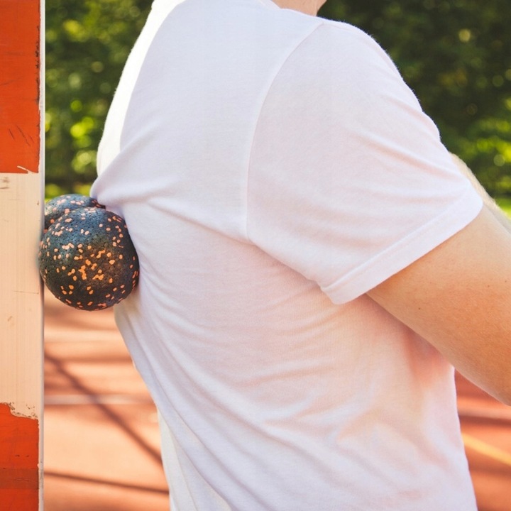 4FIZJO Cietā Masāžas Dubultā Bumba Jogai Fitnesam Terapijai - 12cm, Melns/Zaļš | Hard Massage Double Fascia Ball (0)