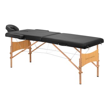 Saliekamais masāžas galds BALANCE Lux koka 2 segmentu 190x70, melns
