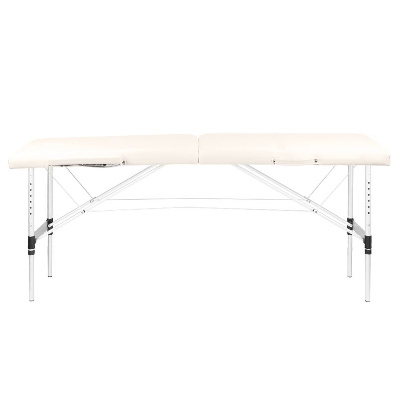 Saliekams masāžas galds, kušete ALUMINIUM COMFORT 2 sekcijas, bēšs | Foldable Massage Table (2)
