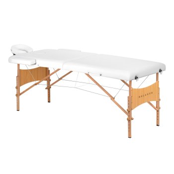 Masāžas galds Balance Lux saliekams koka 2 segmentu 190x70, balts