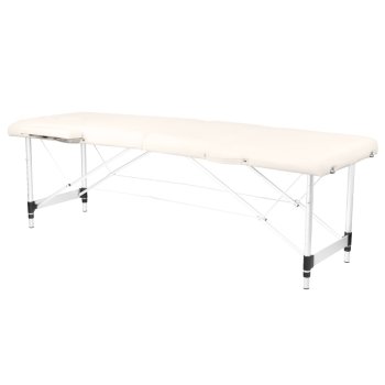 Saliekams masāžas galds, kušete ALUMINIUM COMFORT 2 sekcijas, bēšs | Foldable Massage Table