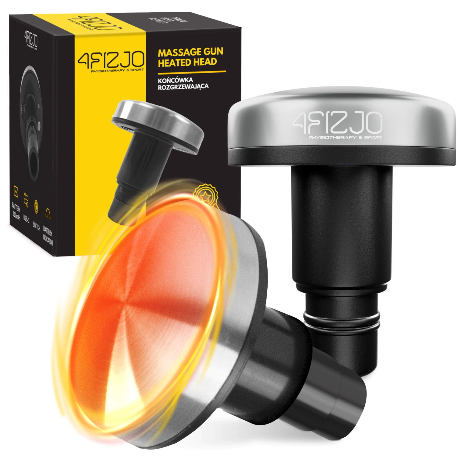 Sildošais uzgalis masāžas pistolei ar 3 temperatūras režīmiem