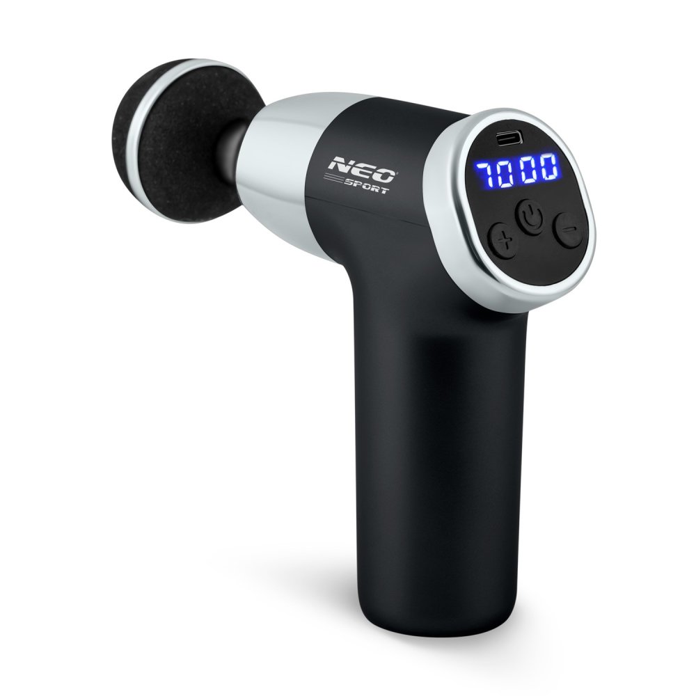 Ķermeņa masāžas pistole + 8 uzgaļi Neo-sport NS-500, Melns | Body Massage Gun (2)