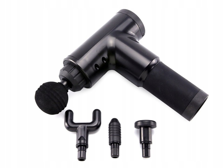 Masāžas Ierīce Pistole Muskuļu Masažieris ar 4 Uzgaļiem, Bezvadu Masieris, Melns | Muscle Massager Gun Pistol... (3)