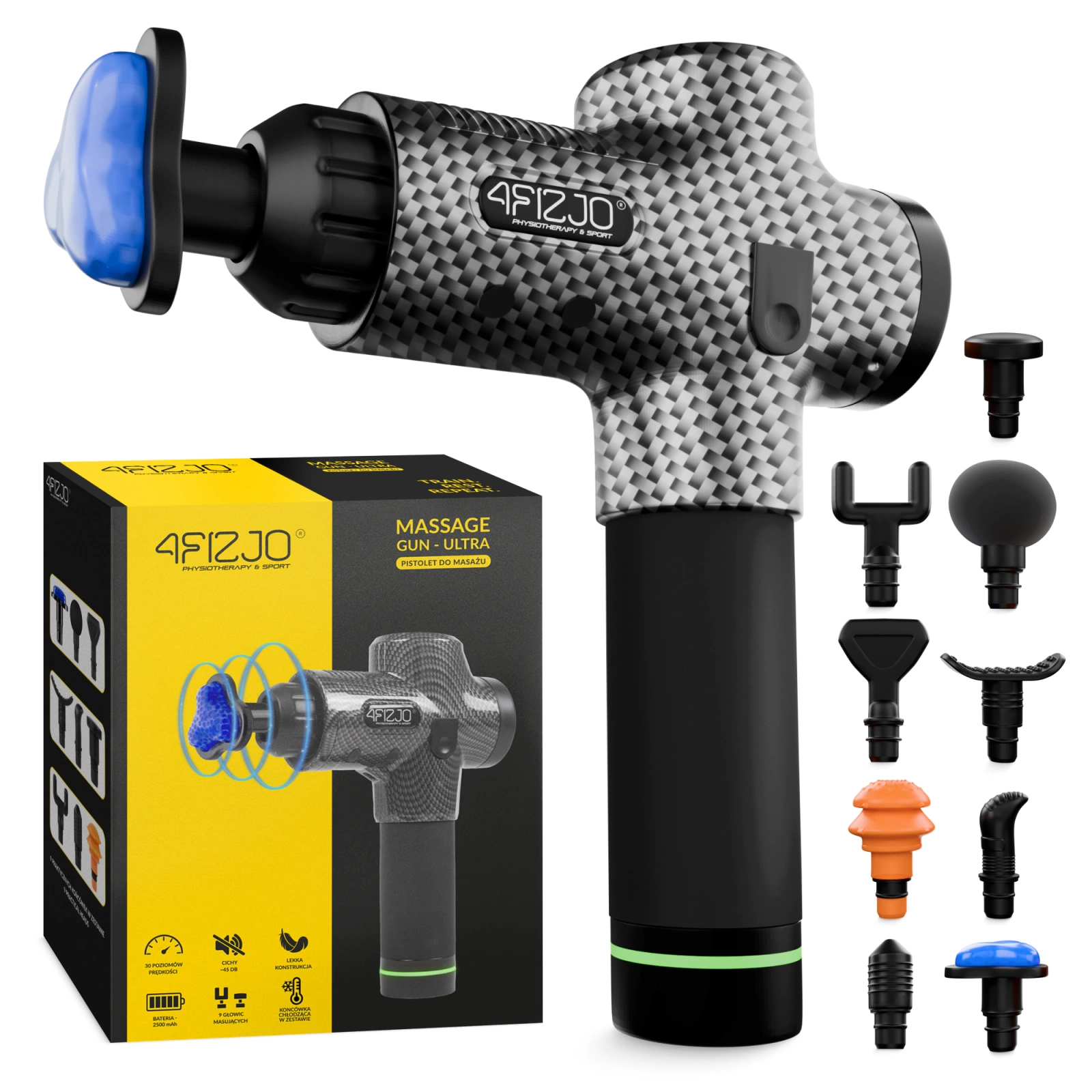 Masāžas pistole MASSAGE GUN ULTRA ar dzesēšanas uzgali (3)