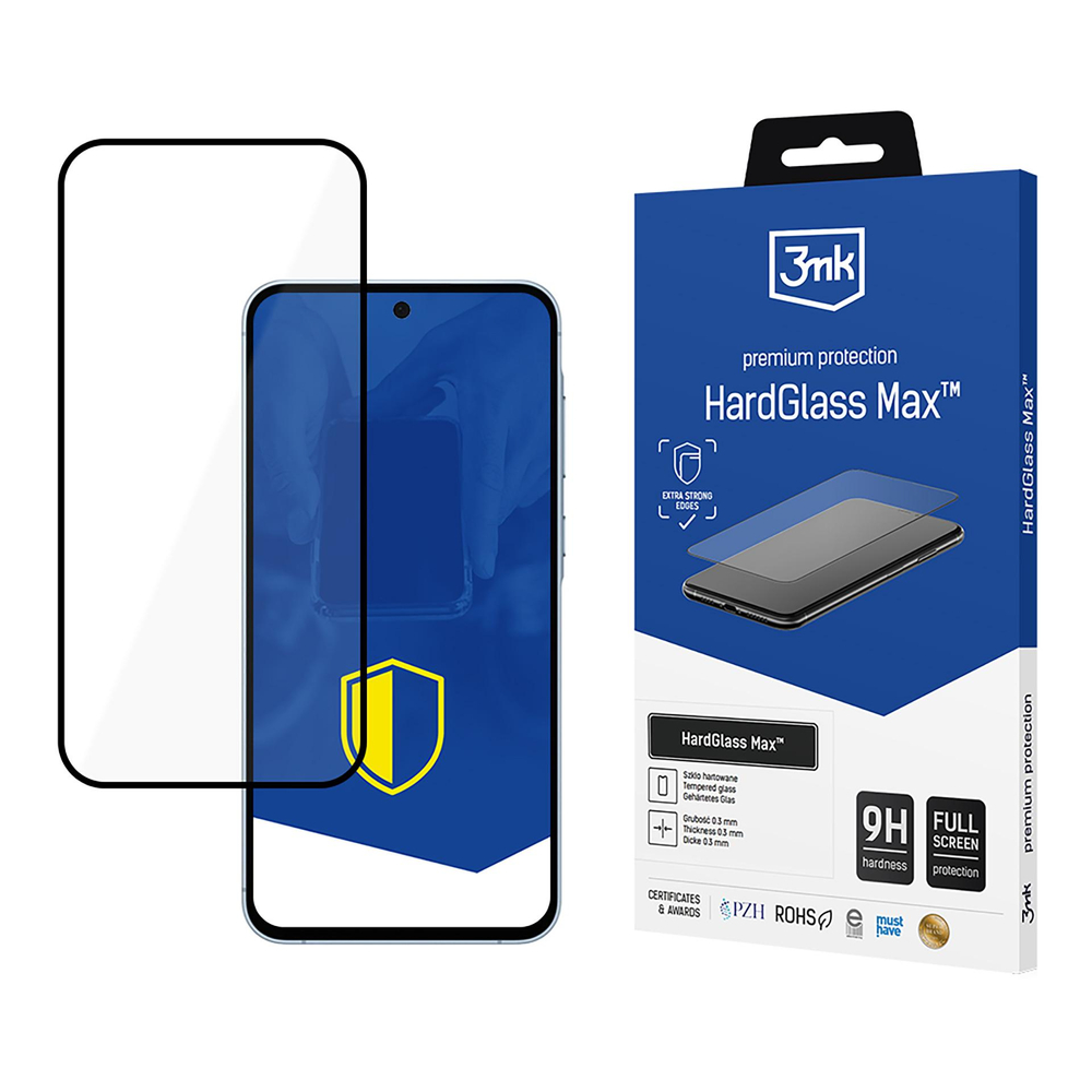 Samsung Galaxy A55 ( SM-A556B/DS ) 3MK HardGlass Max 5D Tempered Glass Screen Protector | Telefona Aizsargstikls uz Visu Ekrānu Pilna Pārklājuma