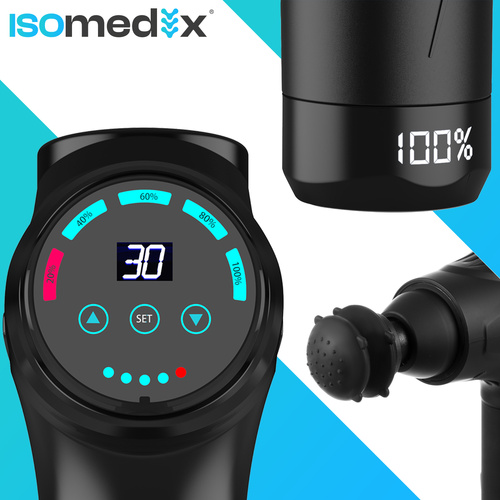 Muskuļu masāžas pistole Isomedix 26441 ar 12 uzgaļiem, melna (3)