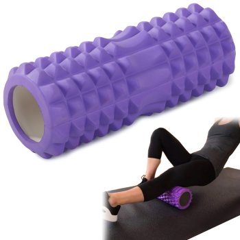 Masāžas rullis ar izciļņiem fitnesam un jogai 32cm, violets