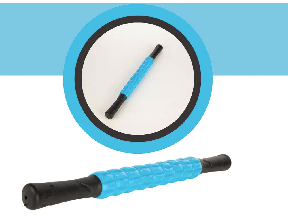 Masāžas rullis ķermenim, mugurai un kājām 360°, pret muguras sāpēm, zils (1)