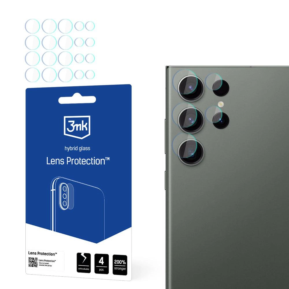 Samsung Galaxy S24 Ultra (SM-S928) Aizmugurējās Kameras Aizsargstikls, 4 gab. | 3MK Lens Protection Back Camera Tempered Glass Protector