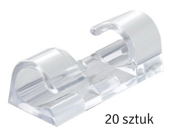 Pašlīmējošie kabeļu klipši 20 gab., caurspīdīgi