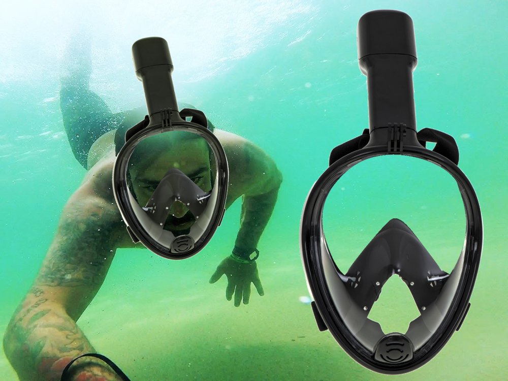 Niršanas Maska Zemūdens Peldēšanai, L/XL, Melns | Swimming Diving Snorkeling Mask (1)