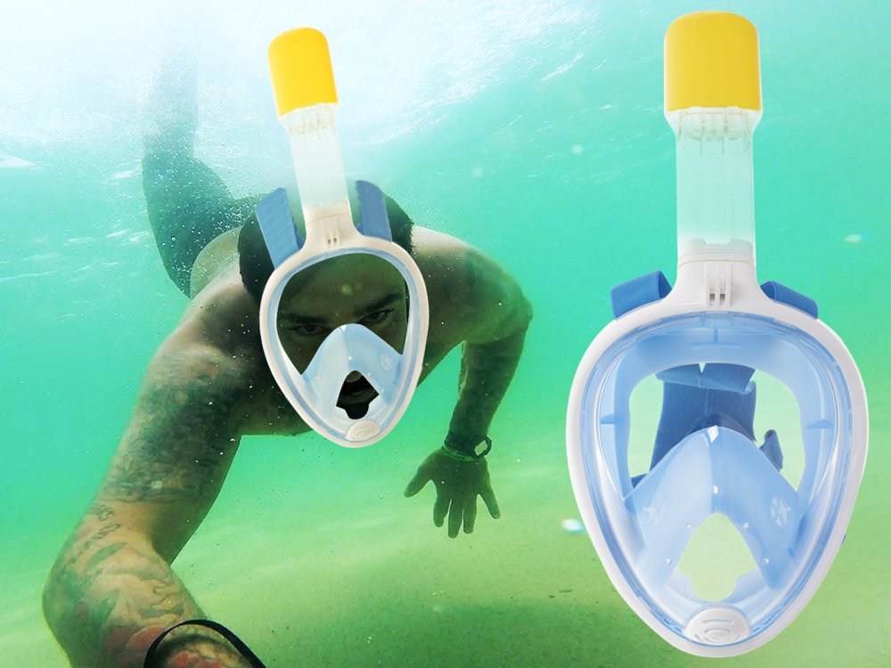 Niršanas Snorkelēšanas Maska Ņurkošanai Zemūdens Peldēšanai ar Gopro Sporta Kameras Stiprinājumu, S/M | Full... (6)
