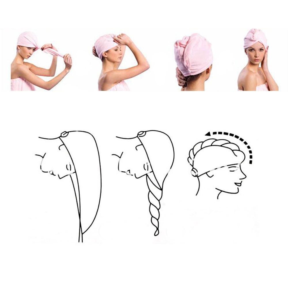 Mikrošķiedras Matu Dvielis Spa Cepure, Zils | Microfiber Hair Towel Hat Turban Spa Cap (0)