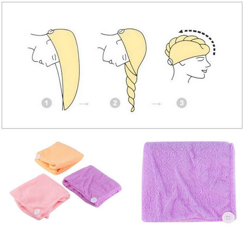 Mikrošķiedras Matu Dvielis Spa Cepure, Zils | Microfiber Hair Towel Hat Turban Spa Cap (2)