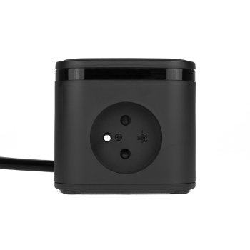 Pagarinātājs kubs Huslog PD 20W ar 3 ligzdām un USB-C, melns