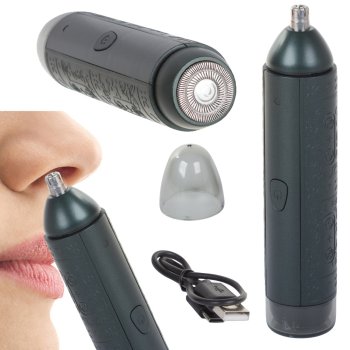 Vīriešu trimmeris degunam, ausīm, uzacīm un bārdai, 2-in-1, USB-C