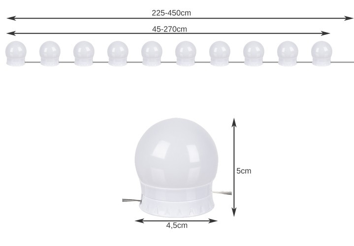 LED spoguļa lampiņas kosmētikas galdam, 10 gab. (2)